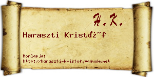 Haraszti Kristóf névjegykártya